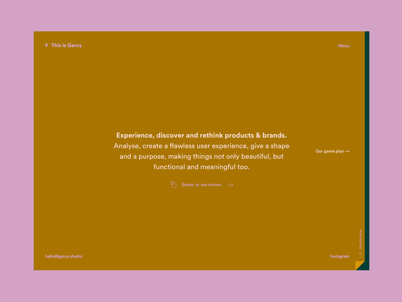 This is Garcy Website – Homepage contrast brown animation website layout webdesign web ui ux flat digital logo minimal type minimalism identity corporate identity typography branding design