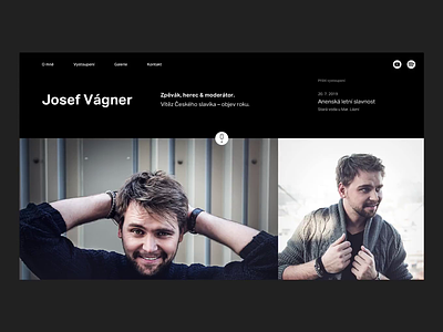 Josef Vagner Website black black white branding design flat identity minimal minimalism type typography ui