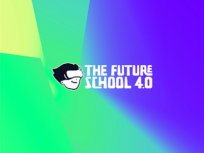 The Future School 4.0 blue brand branding character design designer future green logo logotype mark school symbol tech vr