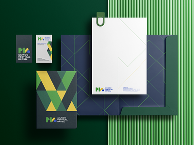 Stationary MVB brand branding brasil brazil green logo logotype mark stationary yellow