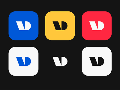 VD - Logos and colors bauhaus blue brand branding brandlogo color colors d designer logo logotype red v vd vd lettering yellow