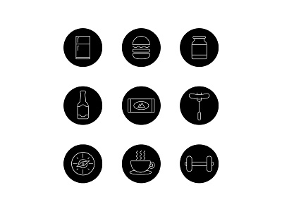 Icons for "Mullenlowe takes on Winston-Salem" App badges icons illustration pictogram vector