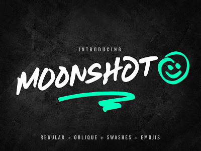 Moonshot Font Family (includes emojis!) brush emoji font glyphs handwritten marker script signature swashes typography