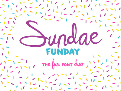 Sundae Funday Fonts & Graphics font fun graphics handwriting ice cream illustrations lettering party poster script sundae