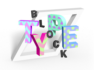 Block Type Toolkit 3d block bold colorful dimensional isometric pattern perspective toolkit type typography