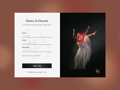 Dance in Dayton | Daily UI Challenge 001