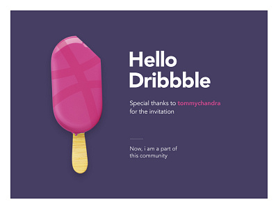 Hello dribbble! debut dribbble hello ice cream invitation invite thanks