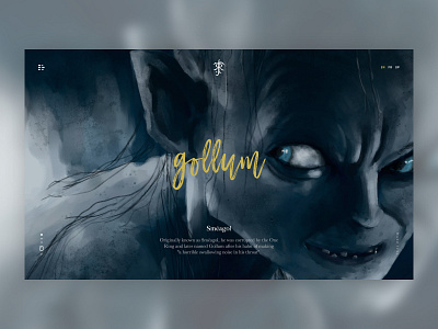 Tolkien's Gollum banner character dark design gollum header hobbit lotr movie precious smeagol tolkien ui webdesign