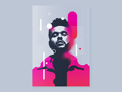 The Weeknd | Digital Portrait design digital art digitalart draw gradient illustration portrait poster the weeknd theweeknd vector