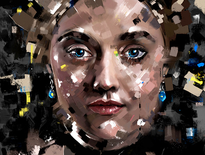 Sarah abstract contemporary digital art digitalart fine art fineart portrait portrait art portrait illustration portraits procreate