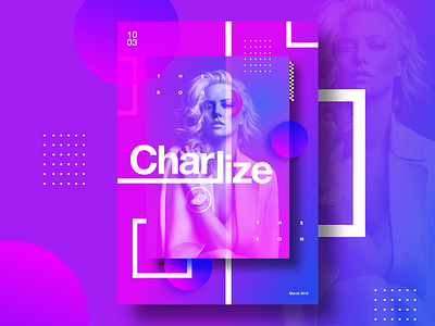 Vivid | Charlize Theron colors elements gradients poster shapes vivid