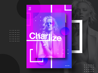 Vivid | Charlize Theron | Black colors elements gradients poster shapes vivid