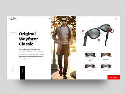 Ray-Ban Concept // Original Wayfarer Classic concept design ui uiux userinterfase ux web website