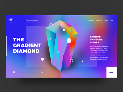 The Gradient Diamond // Concept UI concept design ui uiux userinterfase ux web website