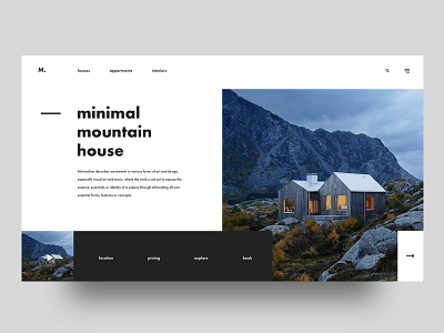 Minimal Mountain House concept design ui uiux userinterfase ux web website