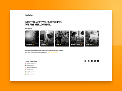 Helloprint | Startpage discover us hello helloprint home homepage landing landingpage nice to meet you sketch start startpage