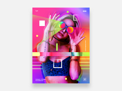 Eig8t abstract burst color colors glass gradient lined lines poster posterdesign reflection shapes sketch square woman