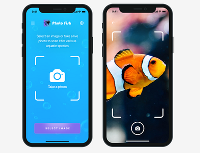AI Photo fish mobile app ai diving figma fishing ios mobile app mobile app design ui ux