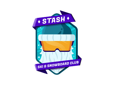 Ski & Snowboard club badge v2 badge beard club goggles ski snowboard winter yeti