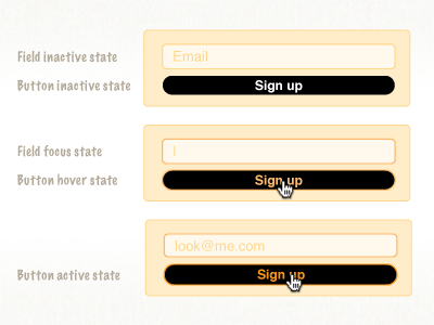 Email sign-up states