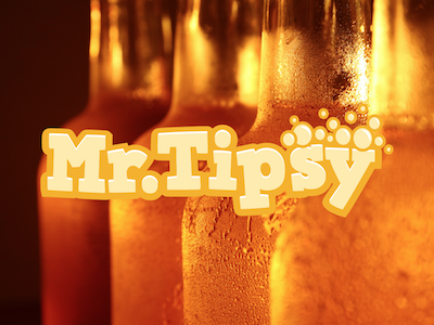 Mr. Tipsy Logo beer brown bubbles logo