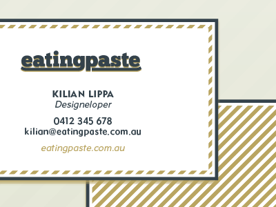 Eating Paste Logo & Business Card business card gold grey lines logo