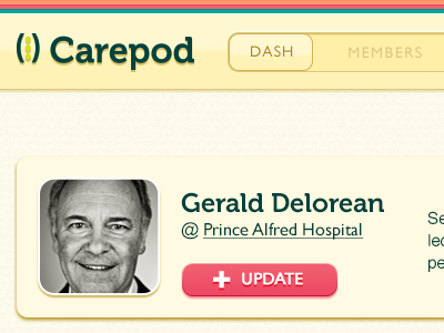 Carepod Dashboard Iterated application cream logo rainbow ui