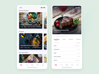 Enjoy the moment - recipes app app design enjoy food mobile ui recipe tasty ui