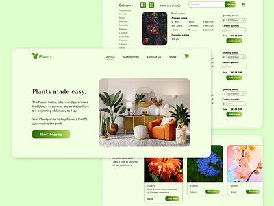 Design of a plant store design gradient green product productdesign shop store storedesign ui uidesign web webdesign website