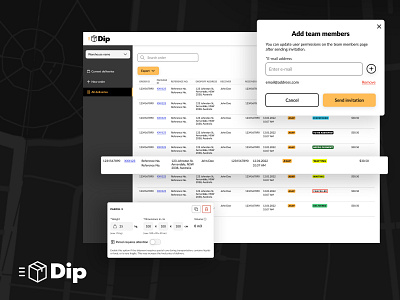 DIP - Deliver in Person Business Portal b2b design lastmile lastmiledelivery ui ux