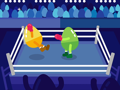 Eggs fight animation boxing boxing day boxing glove cartoon crowd design easter easter egg easter eggs eggs fight funny happy easter hilarious motion motion graphic motion graphic design motiongraphics punch