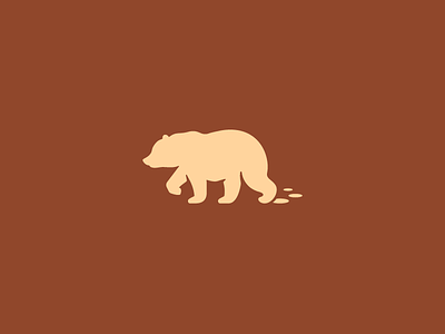 Flat bear design animal bear brown flat logo simple steps unique