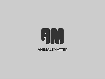 Animals Matter logo proposal animal animals bold care elephant flat grey help letter letters simple unique