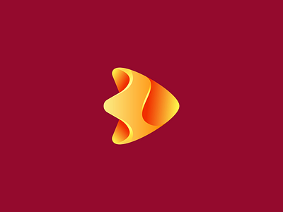 Abstract shape 3d abstract gradient logo logo design orange