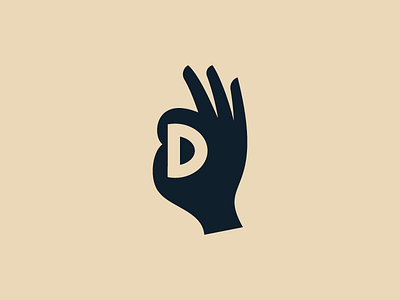 Dotego d d logo fingers hand logo logo design negative space simple symbol unique