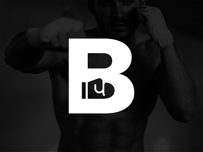 Boxing Symbol black and white boxing glove letter logo mark negative space sport symbol
