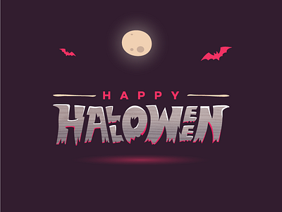 Halloween bat design halloween halloween design holiday illustration logo moon night scary spooky trick or treat typography