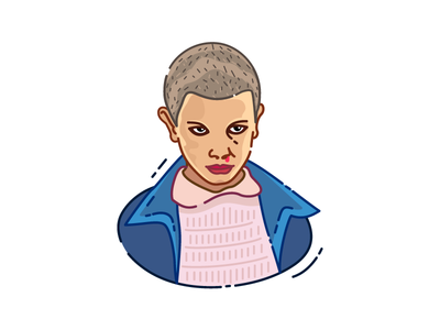 Eleven adobe bloody character design eleven eyes fan art girl illustration illustration art mad millie bobby brown netflix outline portrait stranger things strangerthings vector vector illustration weirdo