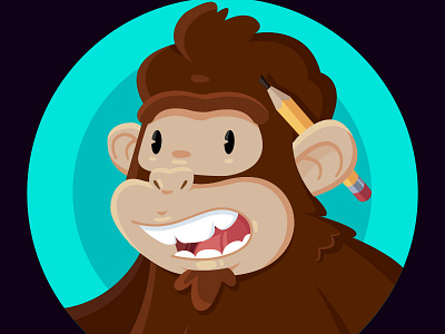 Monkey character design illustration illustrator vector
