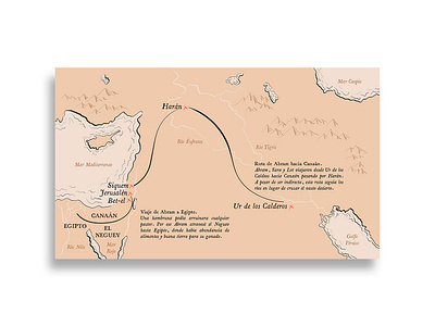 Mapa: Viajes de Abraham creative design direction art flat gospel illustration map tolkien