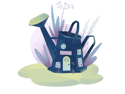FANNY GARDEN 2 book illustration graphic design illustration photoshop procreate stylized watering can