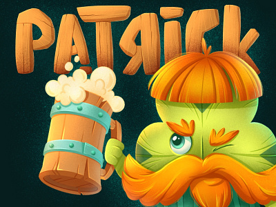 PATRICK. Brand character for Irish pub