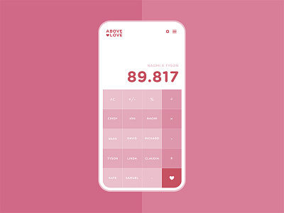 (Love) Calculator – Daily UI #004 calculator dailyui love ui ux