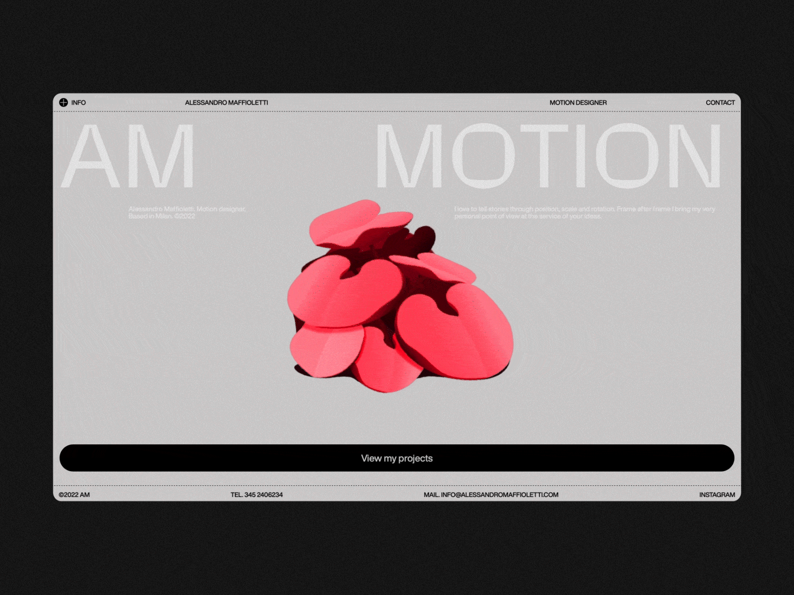 AM Motion - Homepage Animation animation branding design developing digital graphic design illustration motion graphics portfolio typography ui ux web web design
