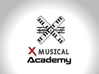 X musical academy logo branding design graphic design logo