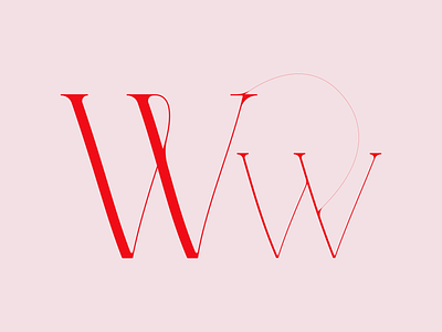 Typeface Letter W art nouveau belle epoque branding illustration letter lettering logo red type typeface w