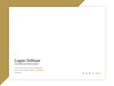 Personal Porfolio Site business card gold landing online responsive resume simple typography web fonts