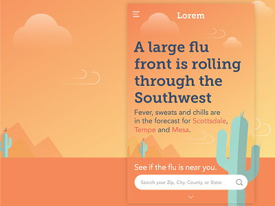 Flu Tracker cactus desert health illustration location mobile search site
