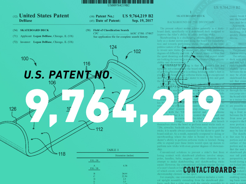 Official Patent snowboard skateboard government green schematic diagram din patent layers typography invention