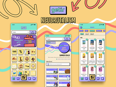 Getir | Neubrutalism app design getir mobile neubrutalism redesign ui ux